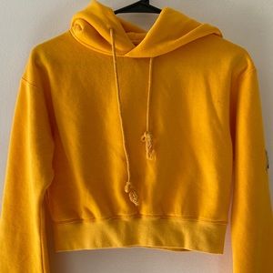 LF Los Angeles Women's Yellow Crop Hoodie
